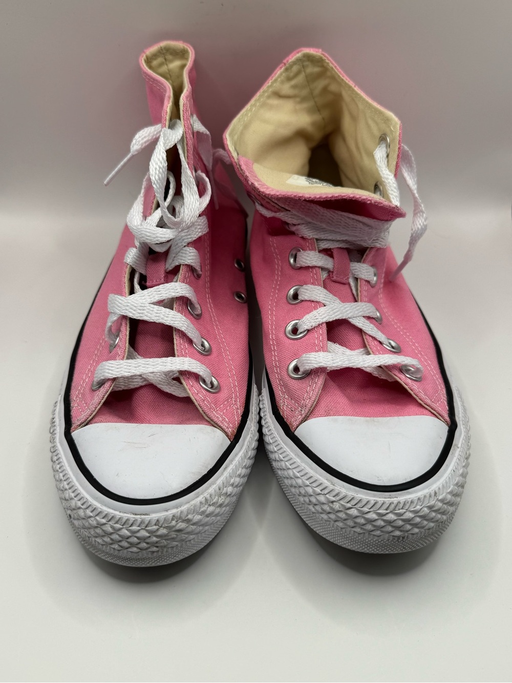 Converse Pink and White Classic High-Top Sneakers - Picture 4 of 5